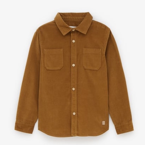 ZARA NAVY BLUE PLAIN FINE-WALED CORDUROY SHIRT - Like new - Picture 1 of 4